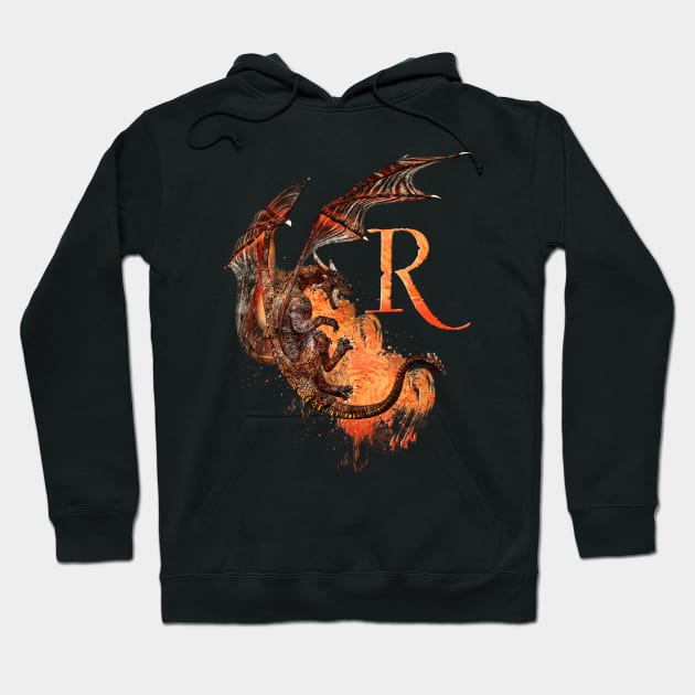 Drachen Buchstabe R Hoodie by AndreaTiettje